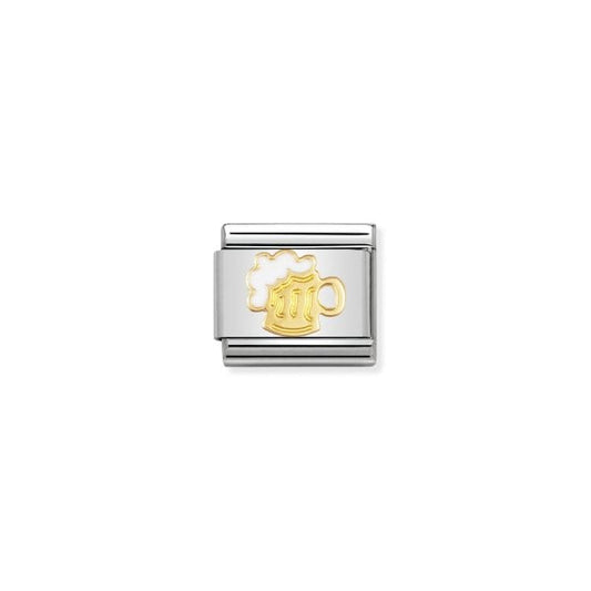 Gold Enamel Beer Charm