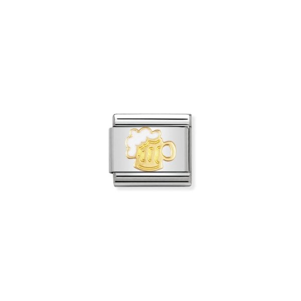 Gold Enamel Beer Charm