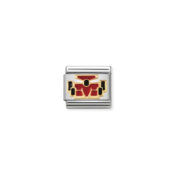 CLASSIC Gold Sports Red Formula 1 Car Charm