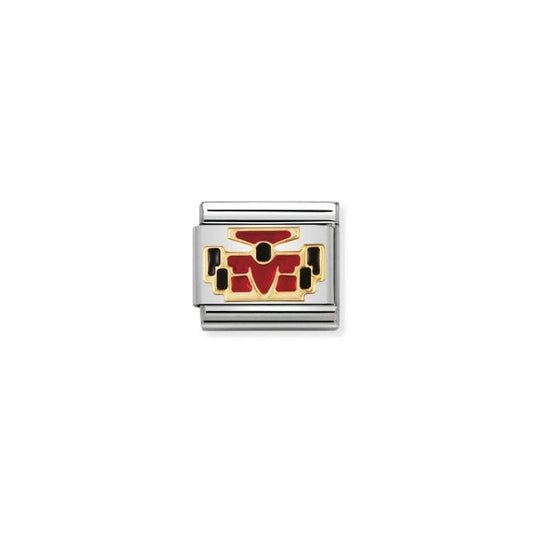 CLASSIC Gold Sports Red Formula 1 Car Charm