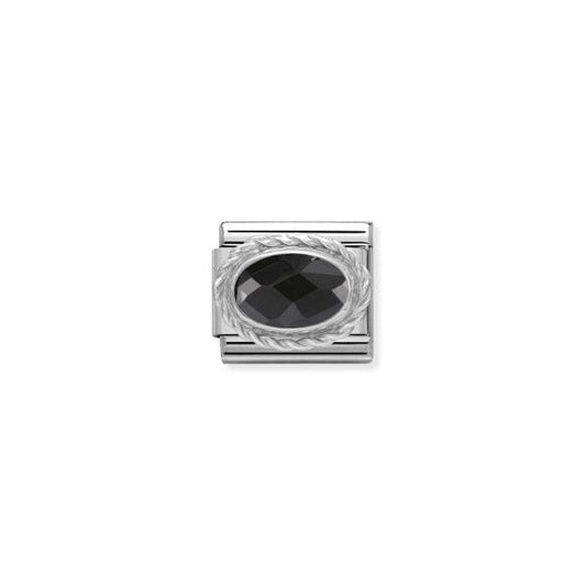 NOMINATION COMPOSABLE BLACK CUBIC ZIRCONIA LINK