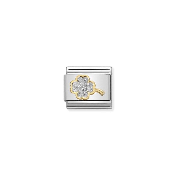SILVER four-leaf clover