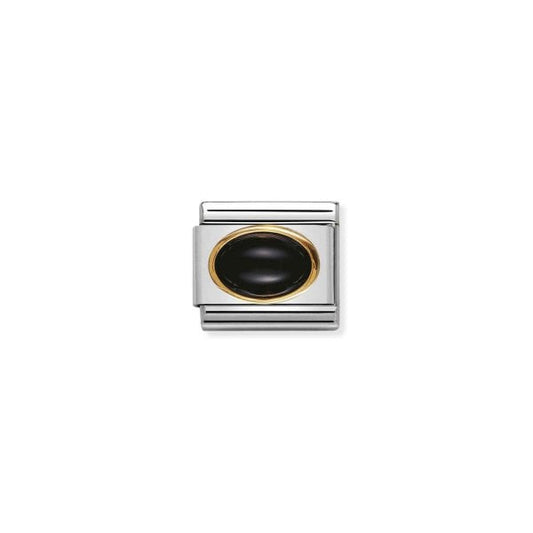 Gold and Black Agate Charm