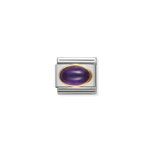 Gold Purple Amethyst Charm