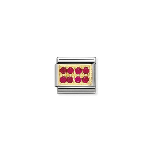 Gold and Red CZ Charm