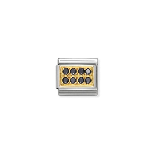 Gold Cubic Zirconia Black Charm