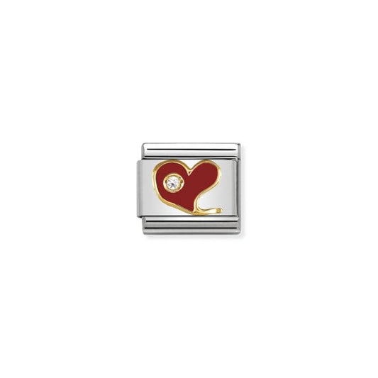Red heart with Cubic Zirconia