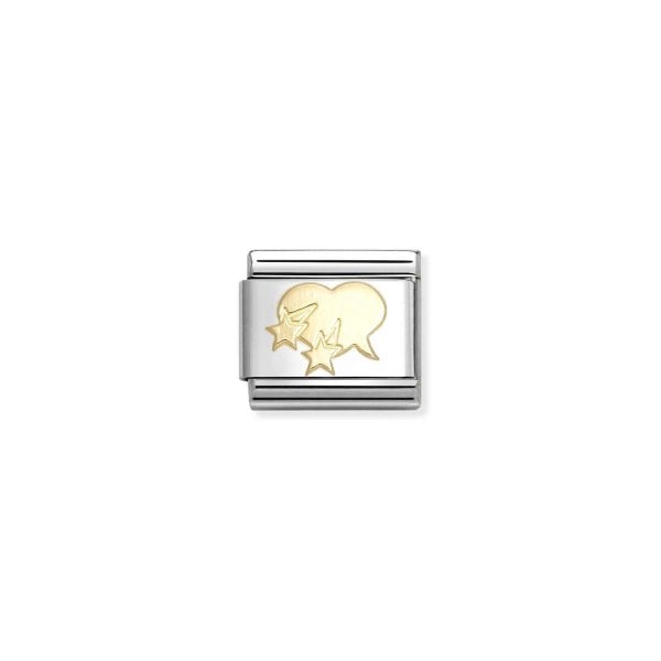 Gold Comic Heart Charm
