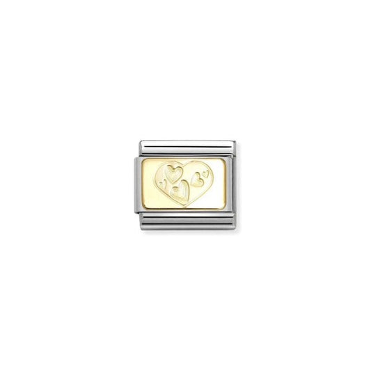 Gold Hearts Within Heart Charm