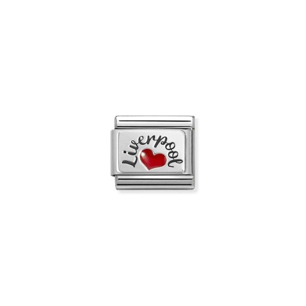 Classic Silver Liverpool Red Heart Charm