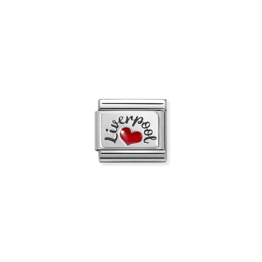 Classic Silver Liverpool Red Heart Charm