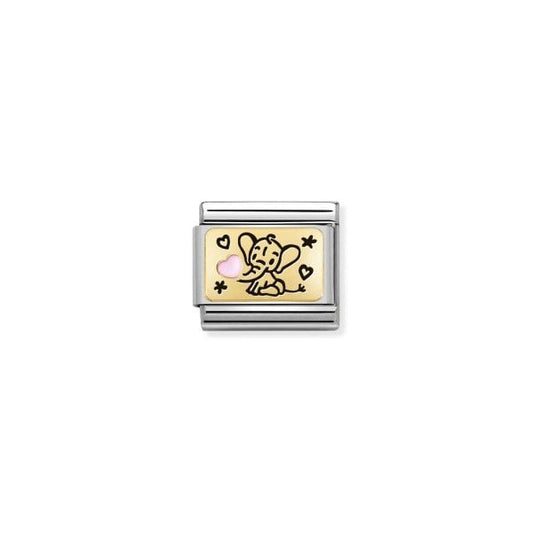 Pink and Gold Elephant Charm