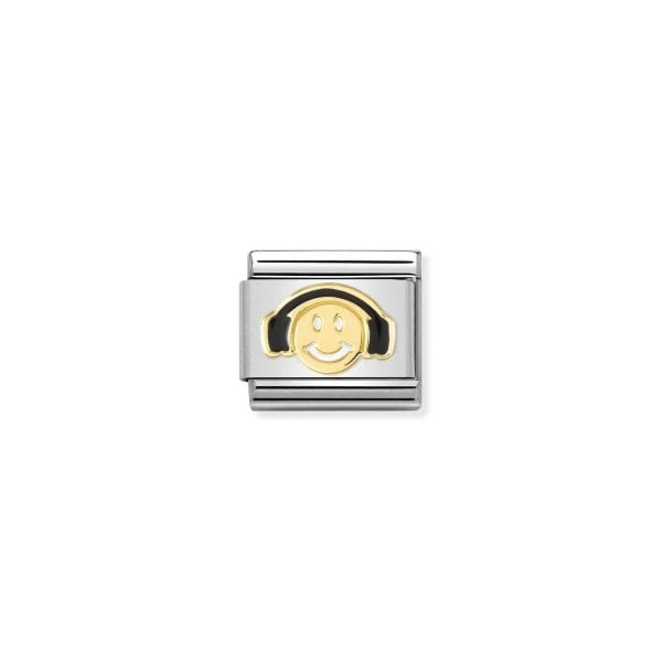 18k Gold Smile with Black Headphones