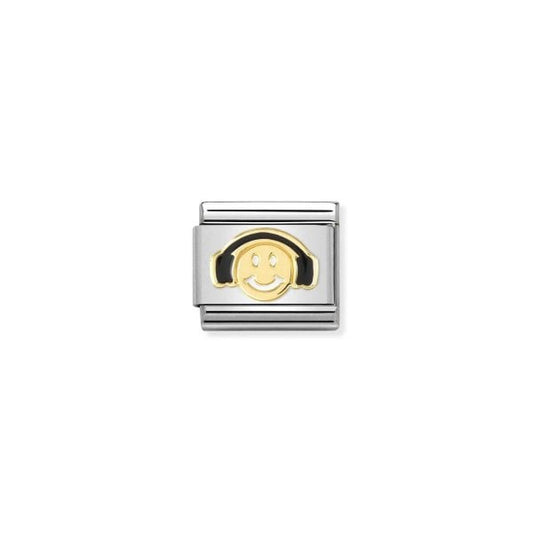 18k Gold Smile with Black Headphones
