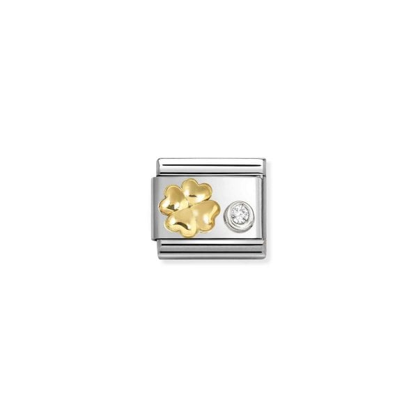 Classic Link, 4-Leaf Clover, CZ set in silver