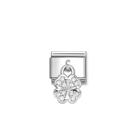 WHITE four-leaf clover