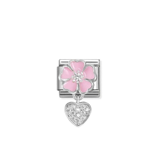 Pink flower with heart