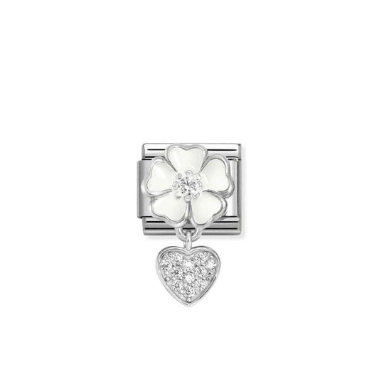 White flower with heart