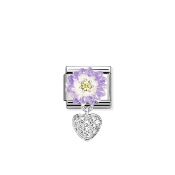 Lilac daisy with heart