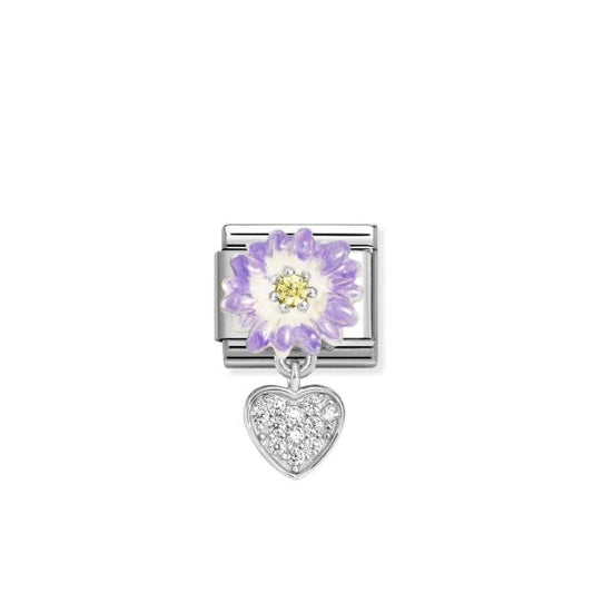 Lilac daisy with heart