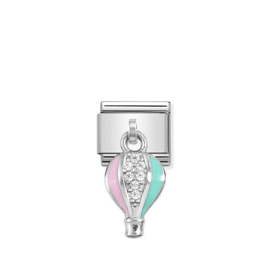 Composable Classic 925 Sterling Silver & Enamel Hot Air Balloon Charm