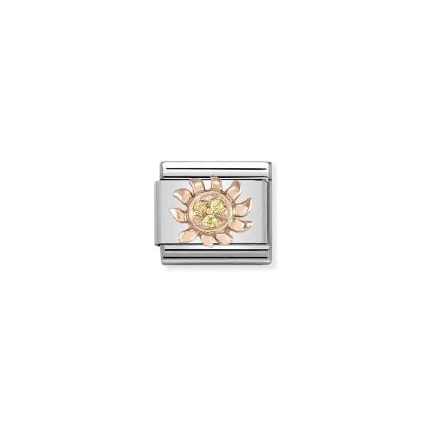 Rose Gold Sun CZ Composable Charm