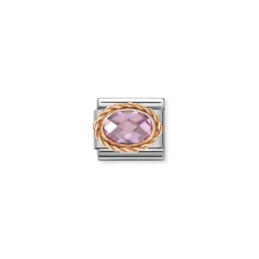 Oval Faceted Rose Gold Pink