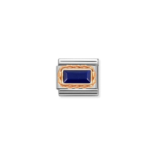 Classic Baguette Stone With Rich Setting 9K Rose Gold Charm