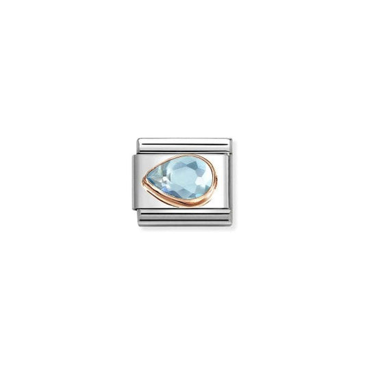 Classic Rose Gold Faceted Cubic Zirconia Left Charm