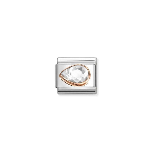 Classic Rose Gold Faceted Cubic Zirconia Left Charm