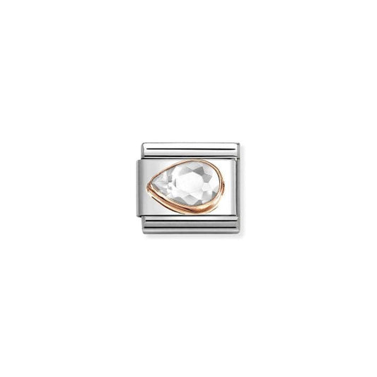 Classic Rose Gold Faceted Cubic Zirconia Left Charm