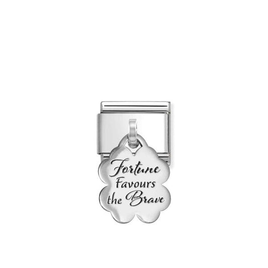 Classic Silver Fortune Brave Clover Pendant Charm