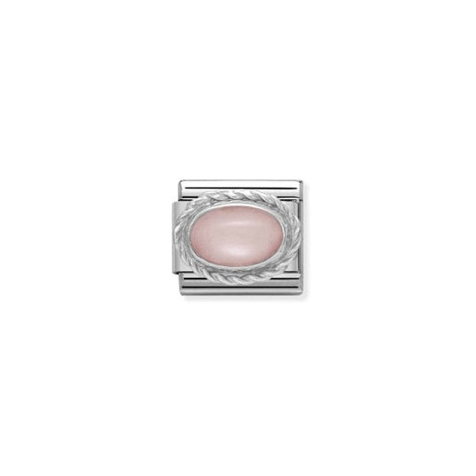 Classic Silver Pink Opaline Charm