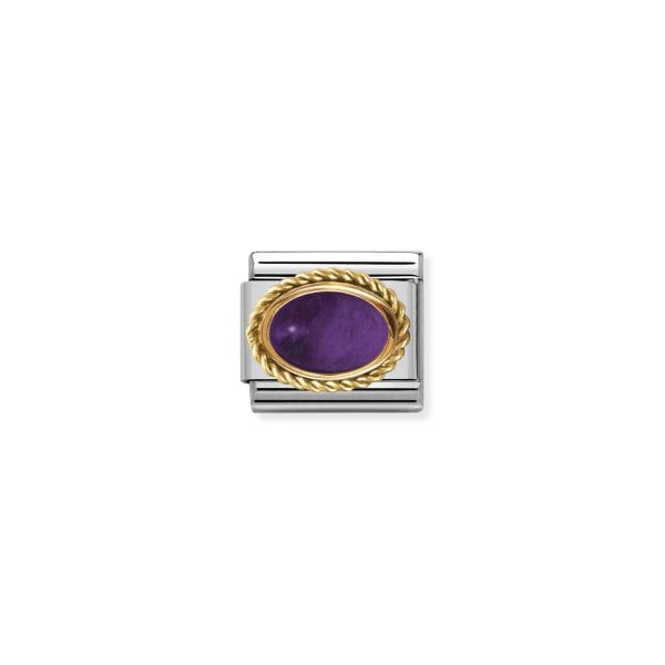 Classic Gold Setting Amethyst Charm