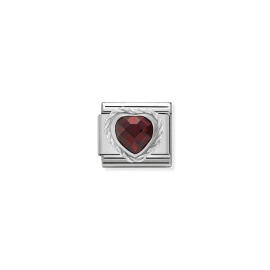 RED FACETED CZ HEART