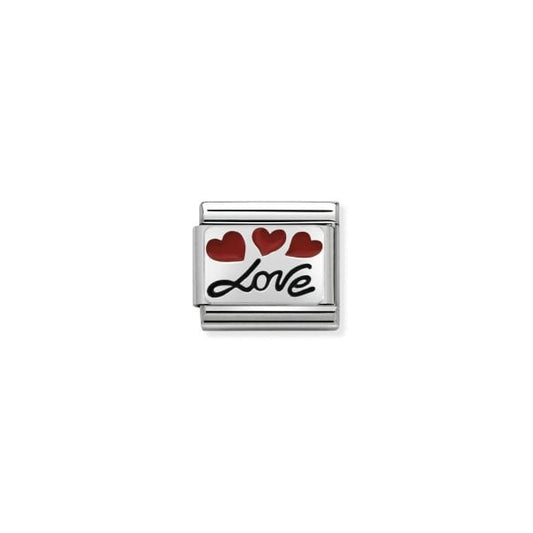Classic Silver Triple Love Hearts Charm