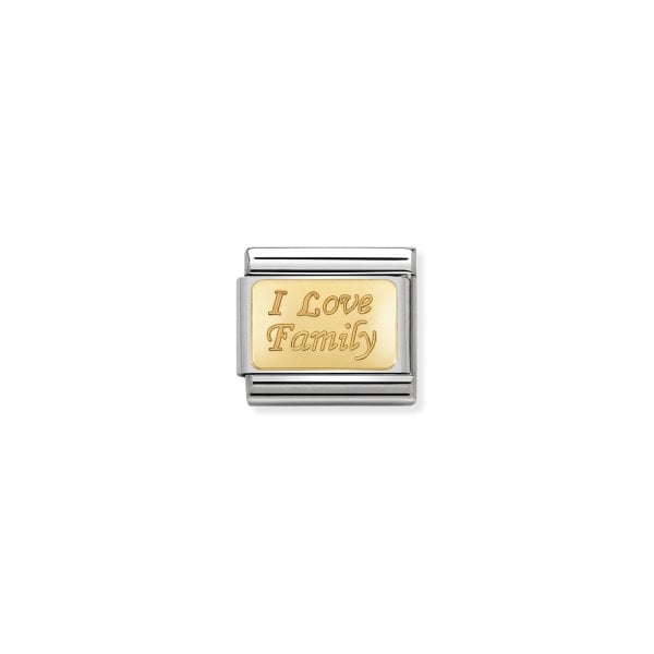 Classic 18K Gold I Love Family Plated Charm