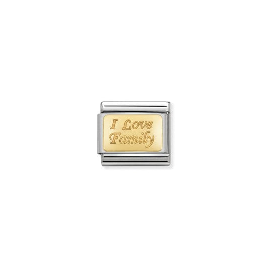 Classic 18K Gold I Love Family Plated Charm