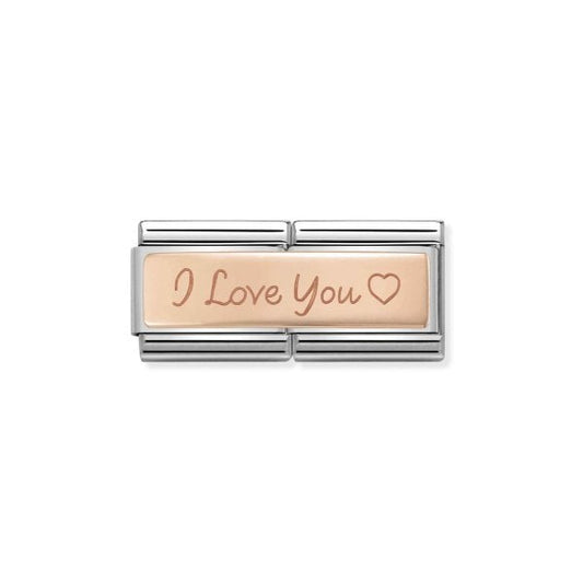 Rose Gold "I love you" Double Charm