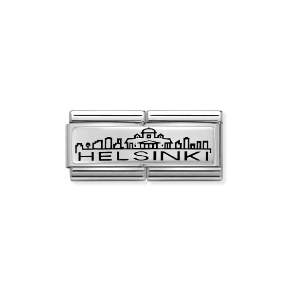 Classic Silver Helsinki Skyline Double Charm