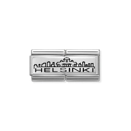 Classic Silver Helsinki Skyline Double Charm