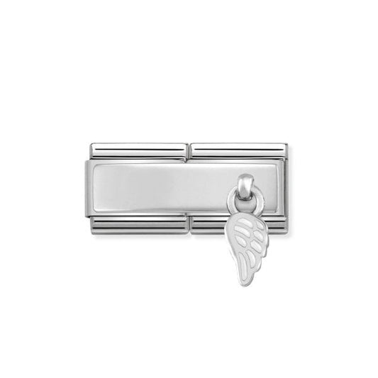 Silvershine Double White Wing Charm
