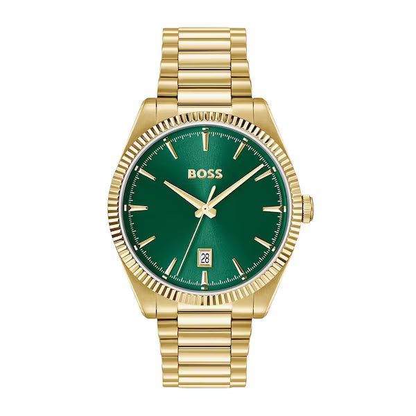 Langford 39mm Green Gold Plated Watch
