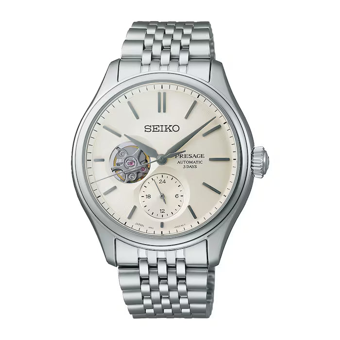 Presage Classic Series 'Shiro-iro' Open Heart 40mm Mens Watch