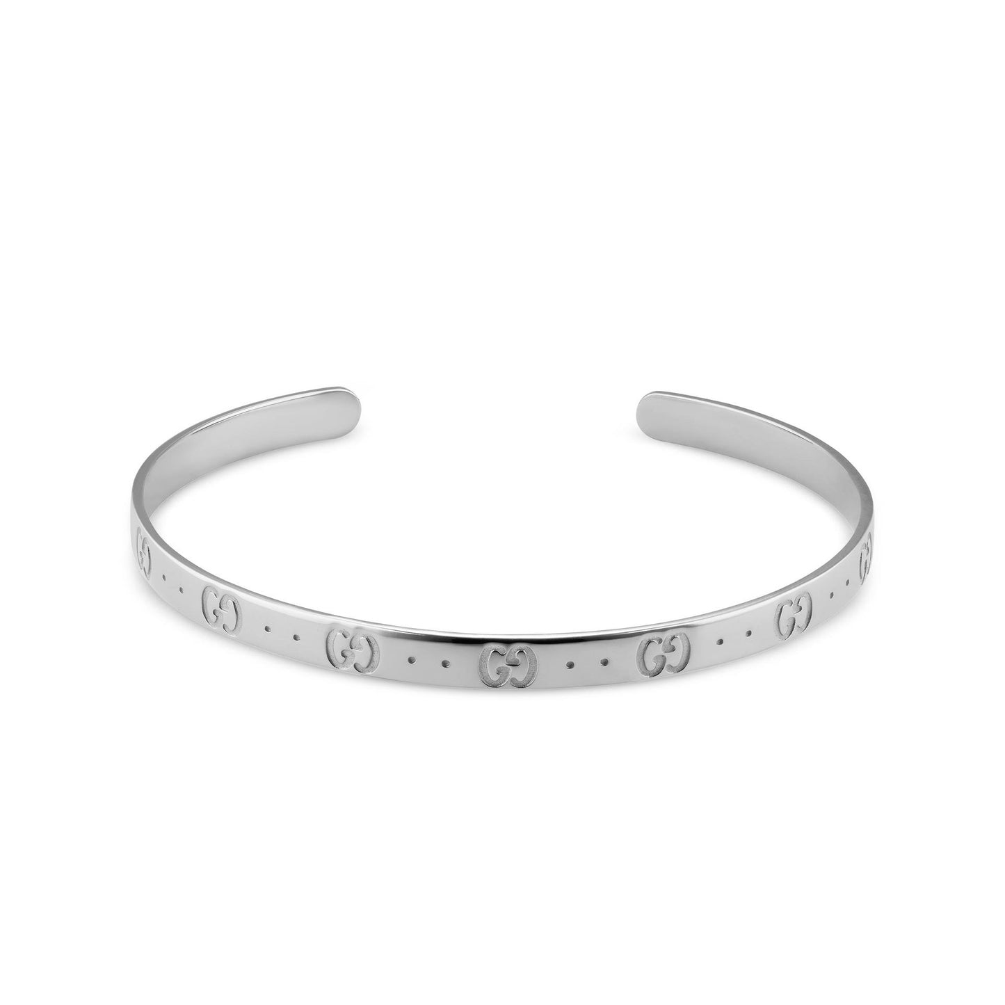 GUCCI Icon 18ct White Gold Bangle Size 17cm