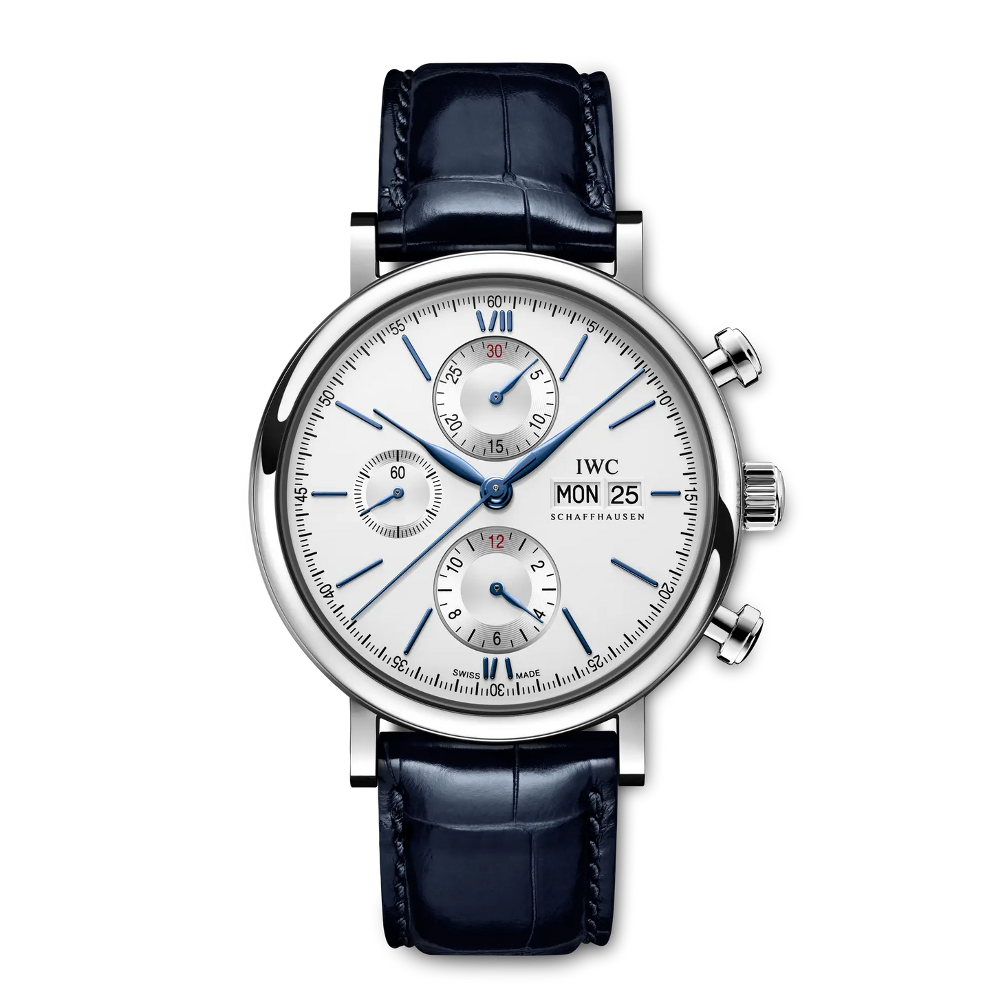 Portofino Chronograph 42mm Leather Strap Watch