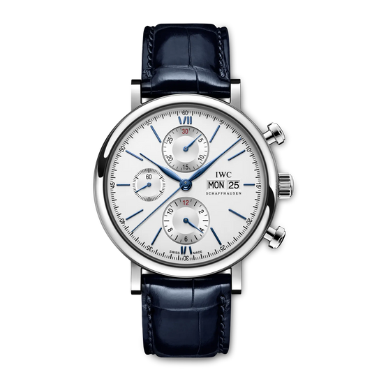 Portofino Chronograph 42mm Leather Strap Watch