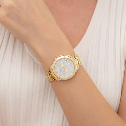Ladies Alley Lux Gold Tone Crystal 36mm Ladies Quartz Watch
