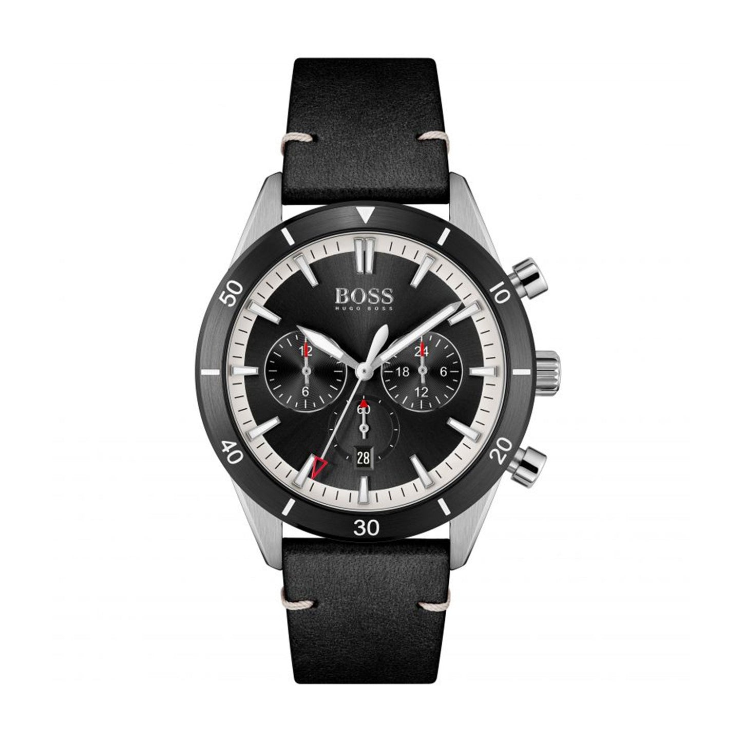 Santiago 44mm Leather Strap Quartz Watch
