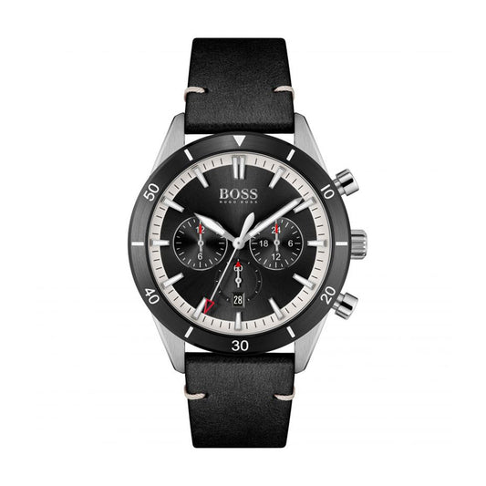 Santiago 44mm Leather Strap Quartz Watch